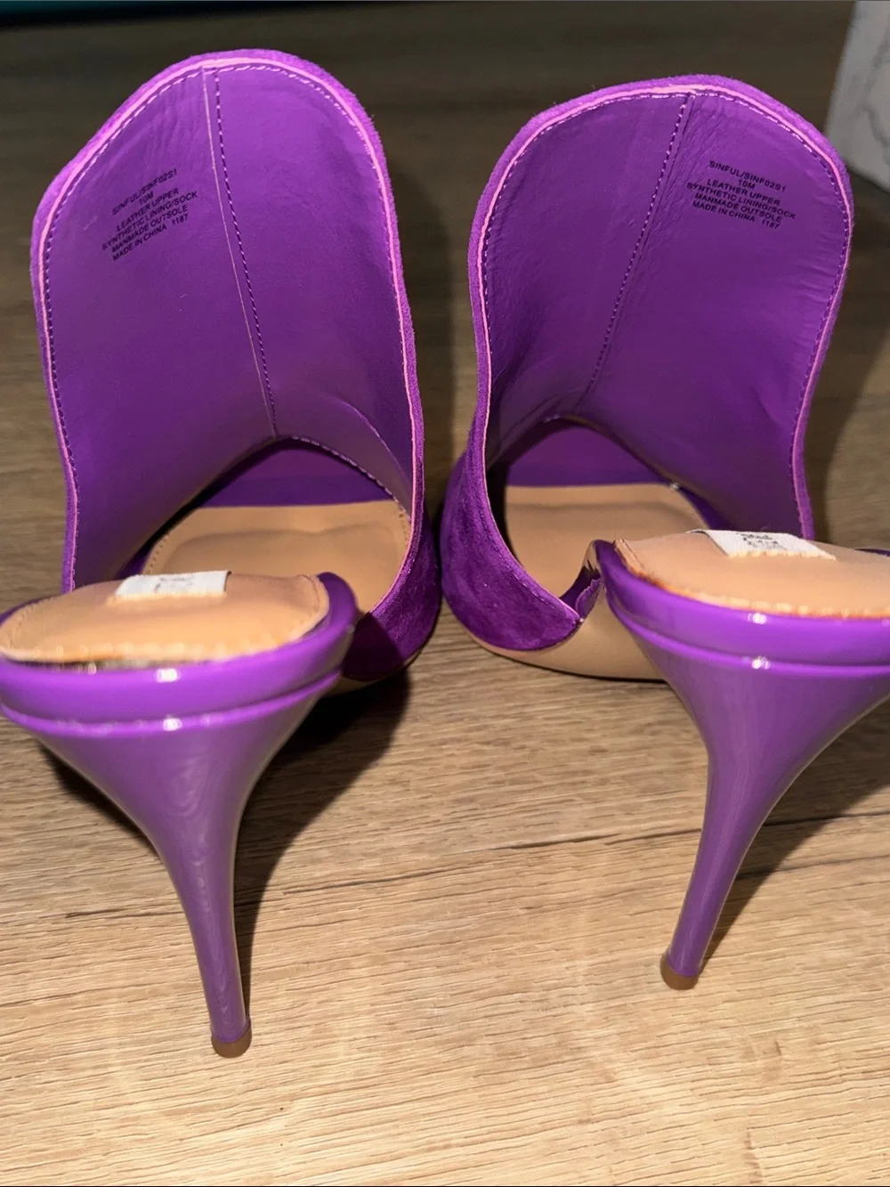 Steve Madden Vibrant Purple Suede Slide Mules - Picture 3 of 8